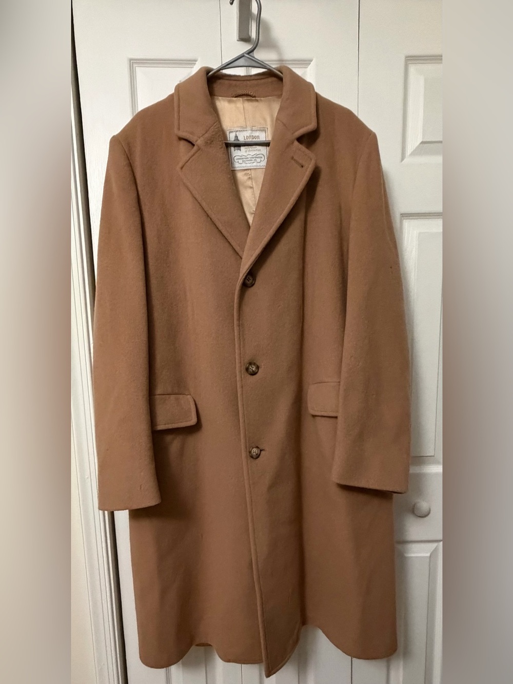 London Fog Camel Single-Breasted Trench Coat
